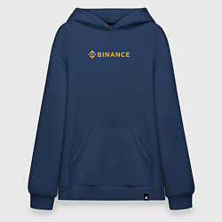 Толстовка-худи оверсайз BINANCE БИНАНС БИРЖА СПИНА, цвет: тёмно-синий