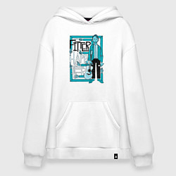 Толстовка-худи оверсайз Radiohead Art 02, цвет: белый