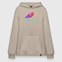 Толстовка-худи оверсайз AVICII RAIBOW, цвет: миндальный