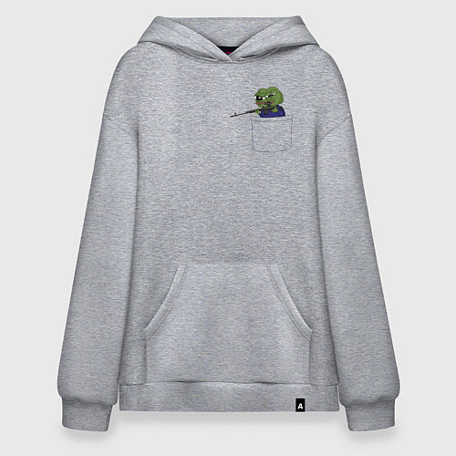 Худи оверсайз Pepe sniper / Меланж – фото 1