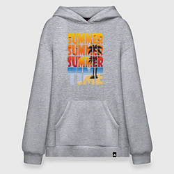 Толстовка-худи оверсайз SUMMER TIME, цвет: меланж
