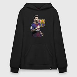Толстовка-худи оверсайз Lionel Messi Barcelona Argentina, цвет: черный