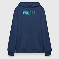 Толстовка-худи оверсайз Battlefield 2042 logo, цвет: тёмно-синий