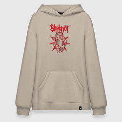 Толстовка-худи оверсайз Slipknot Slip Goats Art, цвет: миндальный