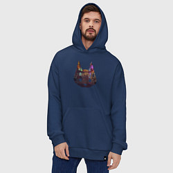 Толстовка-худи оверсайз Stray: City Cat, цвет: тёмно-синий — фото 2