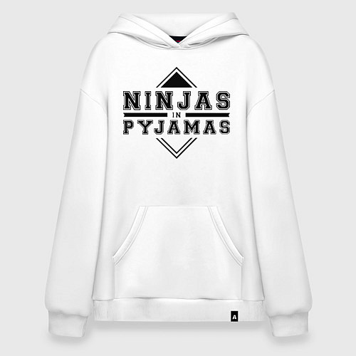 Худи оверсайз Ninjas In Pyjamas / Белый – фото 1