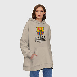 Толстовка-худи оверсайз Barcelona Football Club, цвет: миндальный — фото 2