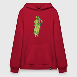 Толстовка-худи оверсайз Сельдерей, цвет: красный