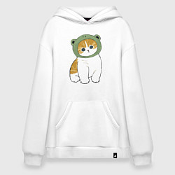 Толстовка-худи оверсайз Котолягушонок, цвет: белый