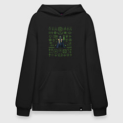 Толстовка-худи оверсайз Rubick, цвет: черный