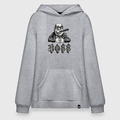 Худи оверсайз Мужчина босс / Меланж – фото 1