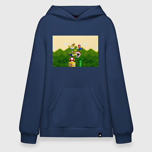 Худи оверсайз Mario Coins / Тёмно-синий – фото 1