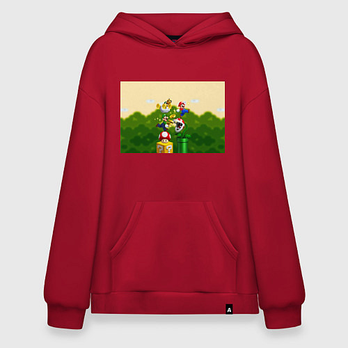 Худи оверсайз Mario Coins / Красный – фото 1