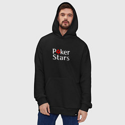 Толстовка-худи оверсайз PokerStars логотип, цвет: черный — фото 2