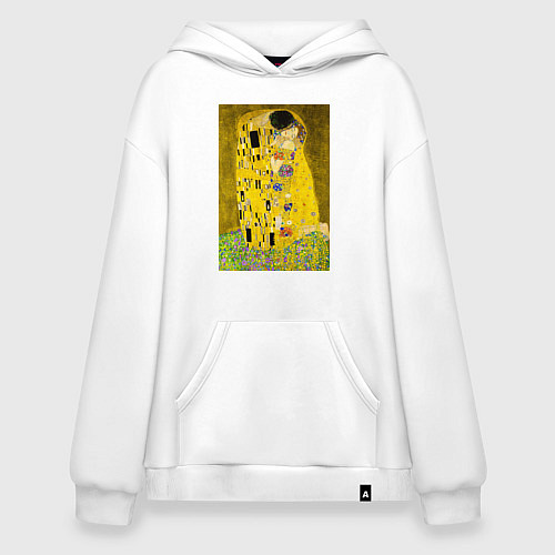 Худи оверсайз Поцелуй картина Климта / Белый – фото 1