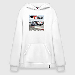 Толстовка-худи оверсайз Toyota Gazoo Racing - легендарная спортивная коман, цвет: белый
