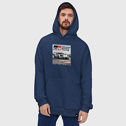 Толстовка-худи оверсайз Toyota Gazoo Racing - легендарная спортивная коман, цвет: тёмно-синий — фото 2