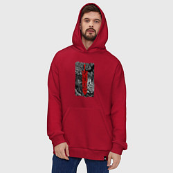 Толстовка-худи оверсайз BERSERK SWORD БЕРСЕРК МЕЧ, цвет: красный — фото 2