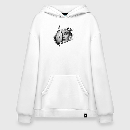Худи оверсайз Adele лицо / Белый – фото 1