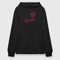 Толстовка-худи оверсайз Washington Nationals - baseball team!, цвет: черный