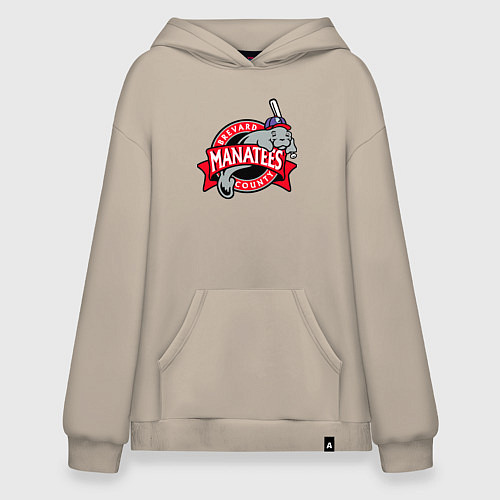 Худи оверсайз Brevard County Manatees - baseball team / Миндальный – фото 1