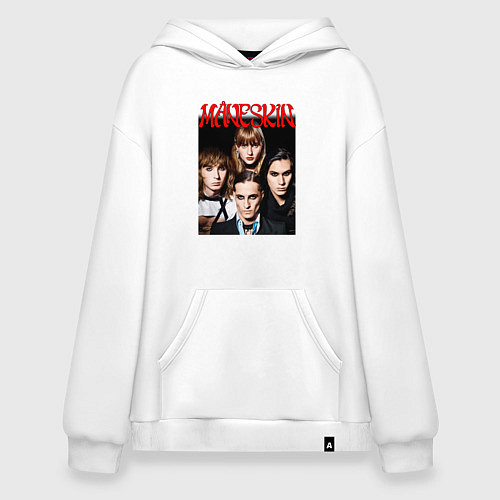Худи оверсайз MANESKIN POSTER СОСТАВ / Белый – фото 1