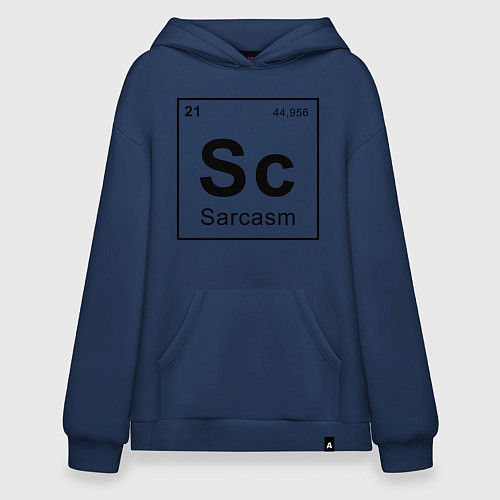 Худи оверсайз САРКАЗМ - SARCASM, Sc Таблица Менделеева / Тёмно-синий – фото 1