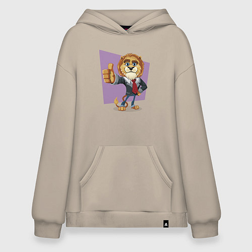 Худи оверсайз Lion - boss / Миндальный – фото 1