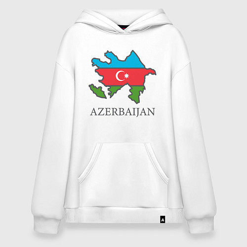 Худи оверсайз Map Azerbaijan / Белый – фото 1