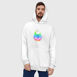 Толстовка-худи оверсайз Stray: Gradient, цвет: белый — фото 2