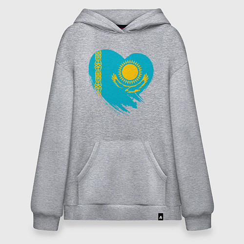 Худи оверсайз Сердце - Казахстан / Меланж – фото 1