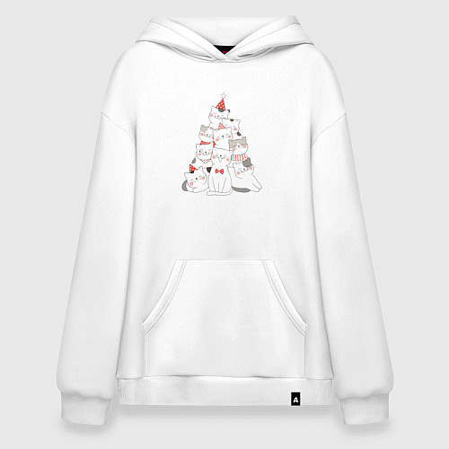 Худи оверсайз КОТОЁЛКА новый год / Белый – фото 1