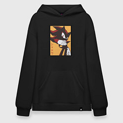 Толстовка-худи оверсайз Ёж Шэдоу 006, цвет: черный