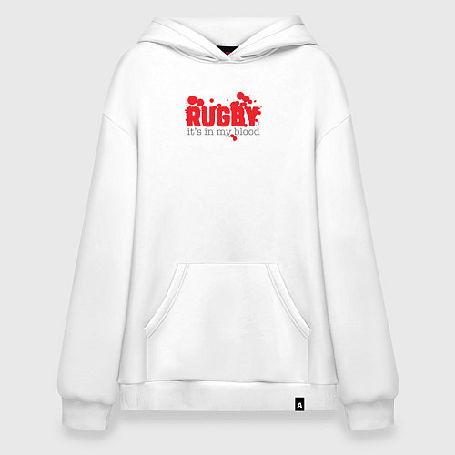 Худи оверсайз Регби в моей крови / Белый – фото 1