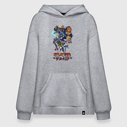 Толстовка-худи оверсайз Hard corps, цвет: меланж