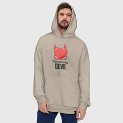 Толстовка-худи оверсайз Valentines Day Devil, цвет: миндальный — фото 2