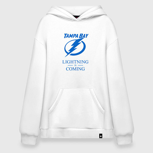 Худи оверсайз Tampa Bay Lightning is coming, Тампа Бэй Лайтнинг / Белый – фото 1