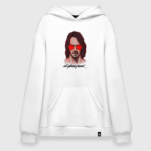 Худи оверсайз Johnny cyberpunk 2077 / Белый – фото 1