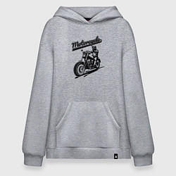 Толстовка-худи оверсайз Motorcycle Cool rider, цвет: меланж