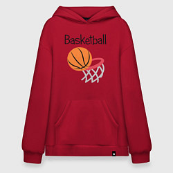 Толстовка-худи оверсайз Game Basketball, цвет: красный