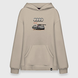 Толстовка-худи оверсайз Audi Racing team, цвет: миндальный
