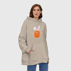 Толстовка-худи оверсайз Basketball Bunny, цвет: миндальный — фото 2