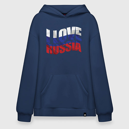 Худи оверсайз Love - Russia / Тёмно-синий – фото 1