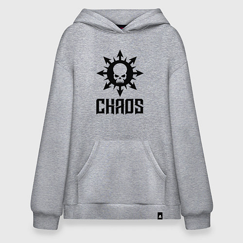 Худи оверсайз Эмблема Хаоса с черепом / Меланж – фото 1
