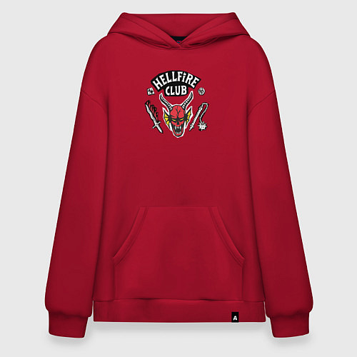 Худи оверсайз Hellfire Club Sticker Stranger Things 4 / Красный – фото 1