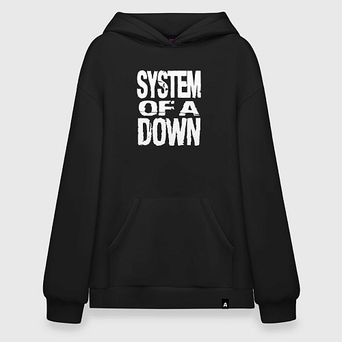 Худи оверсайз System of a Down логотип / Черный – фото 1