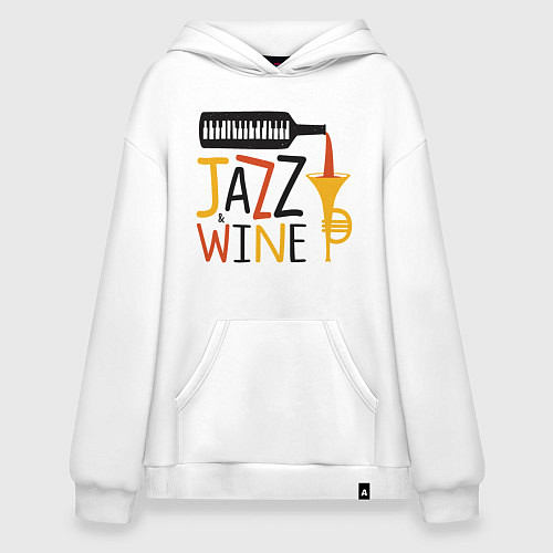 Худи оверсайз Jazz & Wine / Белый – фото 1