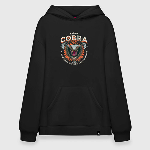 Худи оверсайз Кобра Кай - логотип с Коброй Cobra Kai Logo / Черный – фото 1