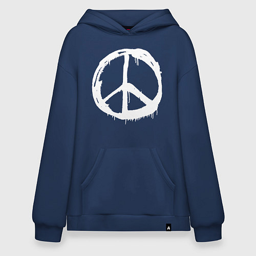 Худи оверсайз Pacific symbol white / Тёмно-синий – фото 1