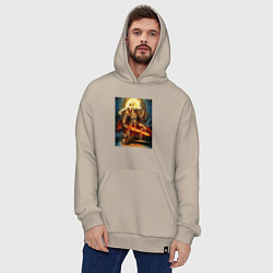 Толстовка-худи оверсайз Император человечества, цвет: миндальный — фото 2